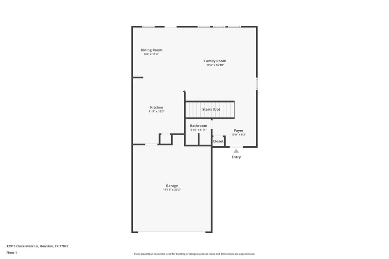 1,970/Mo, 12915 Cloverwalk Ln Houston, TX 77072 Floor Plan View