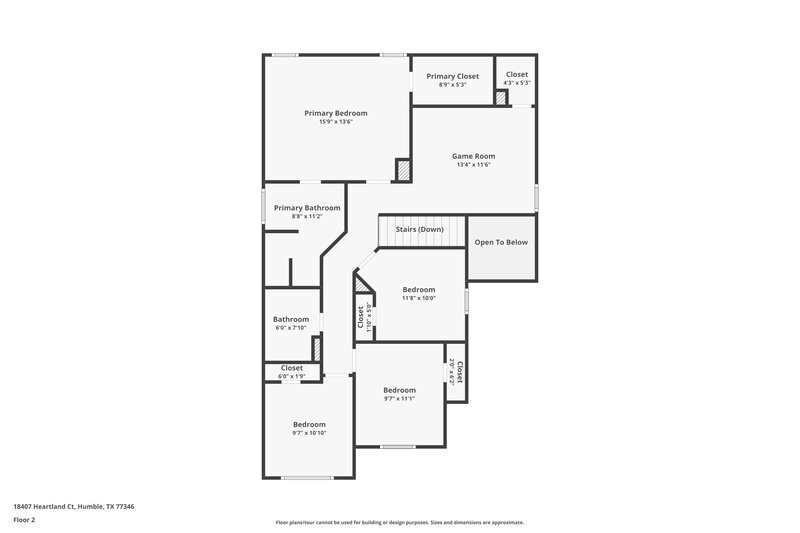 1,900/Mo, 18407 Heartland Ct Humble, TX 77346 Floor Plan View