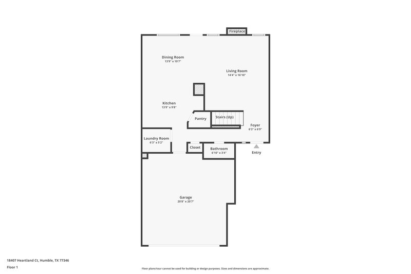 1,900/Mo, 18407 Heartland Ct Humble, TX 77346 Floor Plan View 2