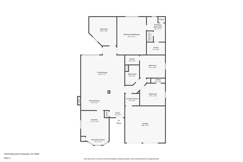 1,605/Mo, 15515 Waverly Dr Houston, TX 77032 Floor Plan View