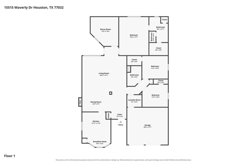 0/Mo, 15515 Waverly Dr Houston, TX 77032 Floorplan View