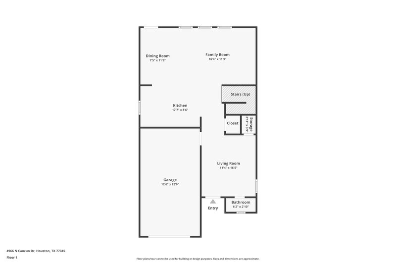 1,465/Mo, 4966 N Cancun Dr Houston, TX 77045 Floor Plan View
