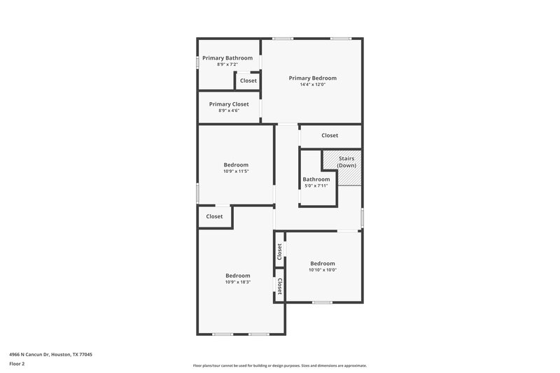 1,465/Mo, 4966 N Cancun Dr Houston, TX 77045 Floor Plan View 2