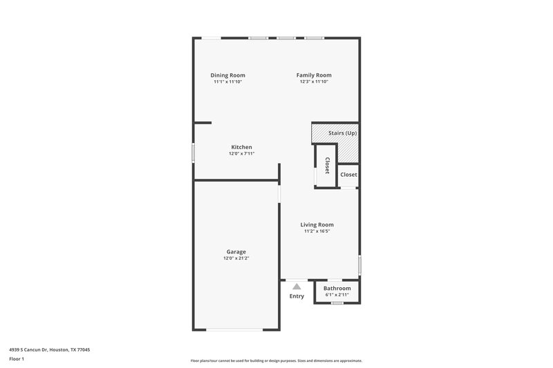 1,740/Mo, 4939 S Cancun Dr Houston, TX 77045 Floor Plan View