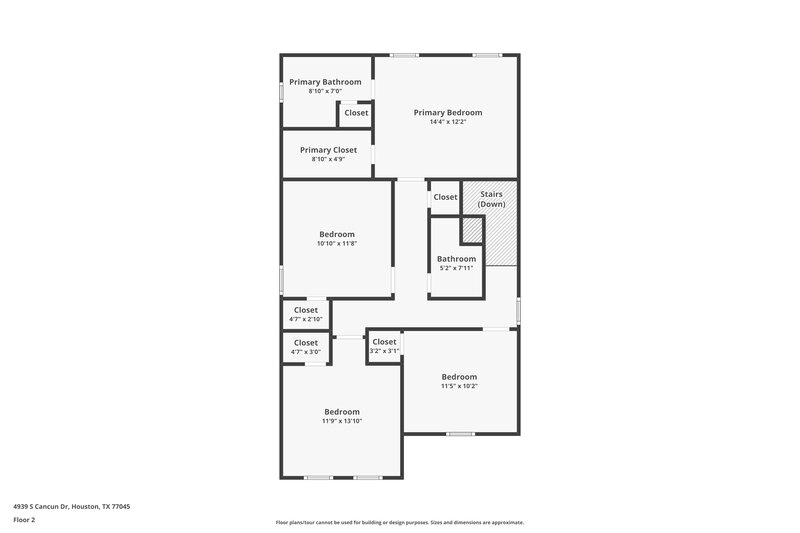 1,740/Mo, 4939 S Cancun Dr Houston, TX 77045 Floor Plan View 2