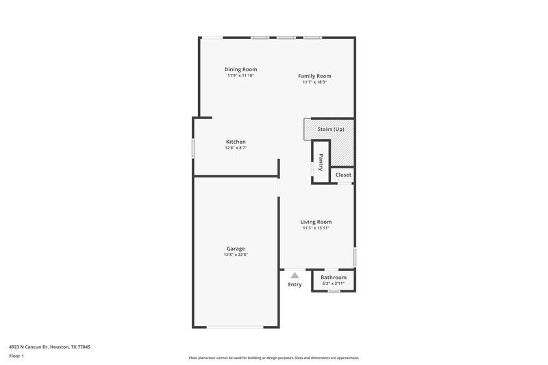 1,600/Mo, 4923 N Cancun Dr Houston, TX 77045 Floor Plan View