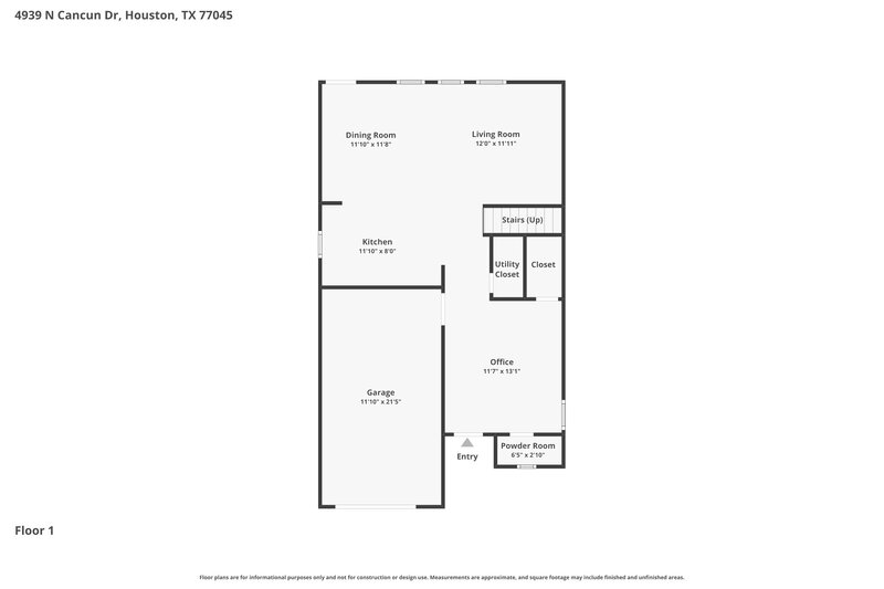 1,725/Mo, 4939 N Cancun Dr Houston, TX 77045 Floor Plan View
