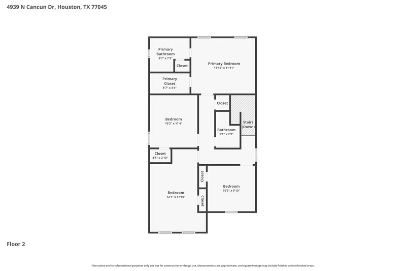 1,725/Mo, 4939 N Cancun Dr Houston, TX 77045 Floor Plan View 2