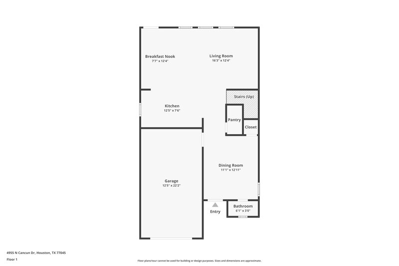 1,635/Mo, 4955 N Cancun Dr Houston, TX 77045 Floor Plan View
