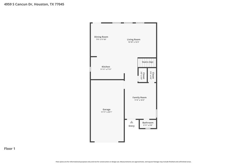 1,750/Mo, 4959 S Cancun Dr Houston, TX 77045 Floorplan View