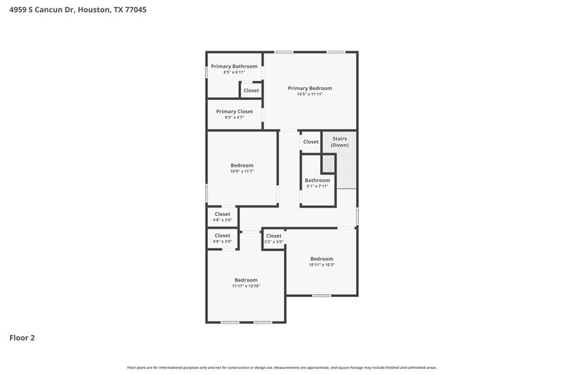 1,755/Mo, 4959 S Cancun Dr Houston, TX 77045 Floor Plan View 2