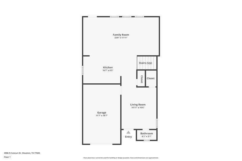 1,525/Mo, 4906 S Cancun Dr Houston, TX 77045 Floorplan View