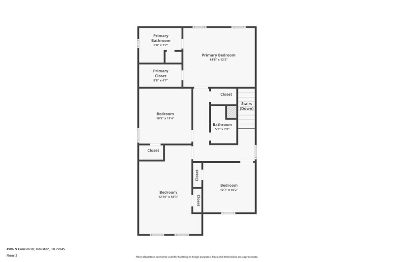 1,525/Mo, 4906 S Cancun Dr Houston, TX 77045 Floorplan View 2