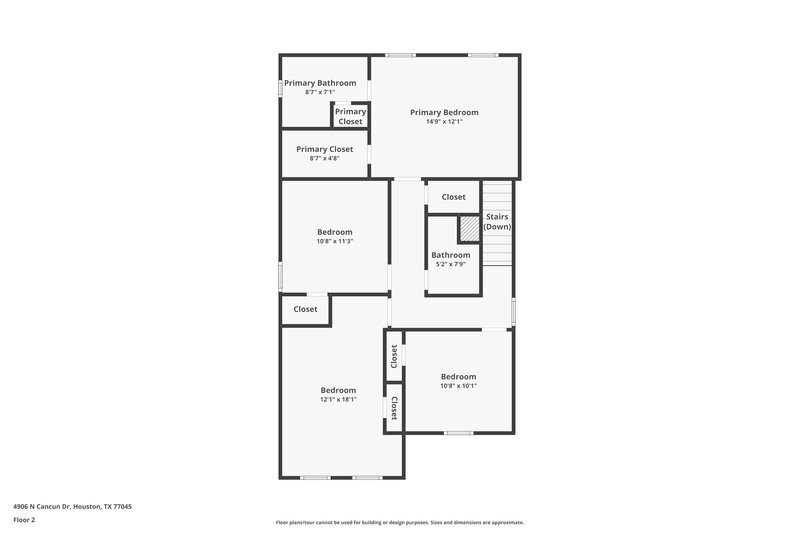 1,685/Mo, 4906 N Cancun Dr Houston, TX 77045 Floor Plan View 2