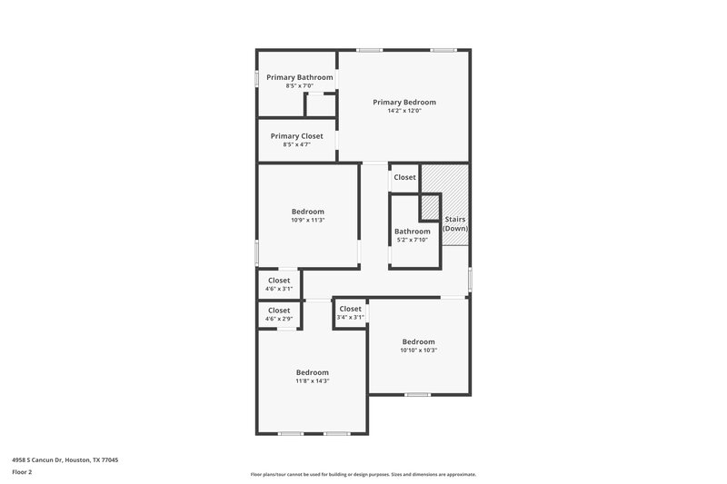 1,580/Mo, 4958 S Cancun Dr Houston, TX 77045 Floorplan View 2