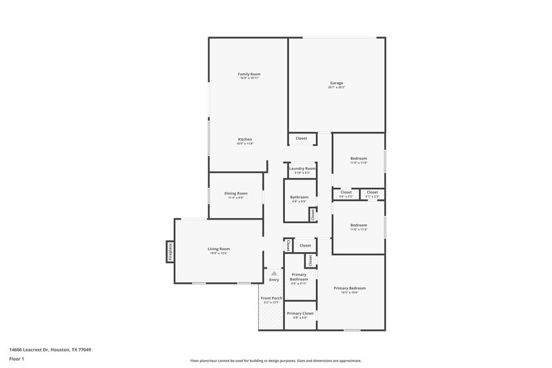 1,545/Mo, 14606 Leacrest Dr Houston, TX 77049 Front View