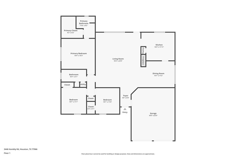 1,795/Mo, 3446 Hombly Rd Houston, TX 77066 Floor Plan View