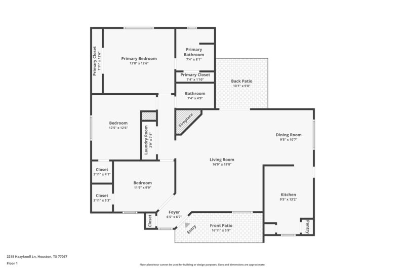 1,545/Mo, 2215 Hazyknoll Ln Houston, TX 77067 Floorplan View