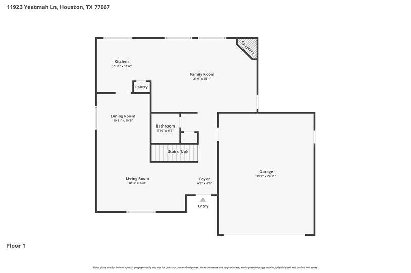 1,710/Mo, 11923 Yeatmah Ln Houston, TX 77067 Floor Plan View