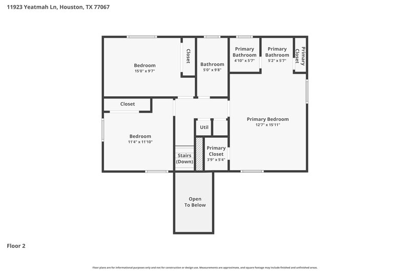 1,710/Mo, 11923 Yeatmah Ln Houston, TX 77067 Floor Plan View 2