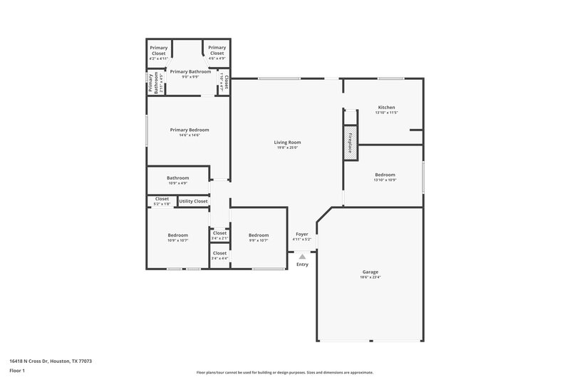 1,825/Mo, 16418 N Cross Dr Houston, TX 77073 Floor Plan View