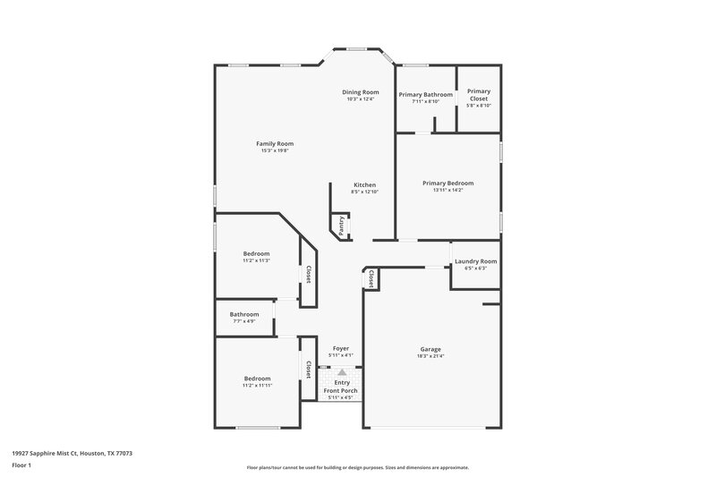 1,885/Mo, 19927 Sapphire Mist Ct Houston, TX 77073 Floor Plan View