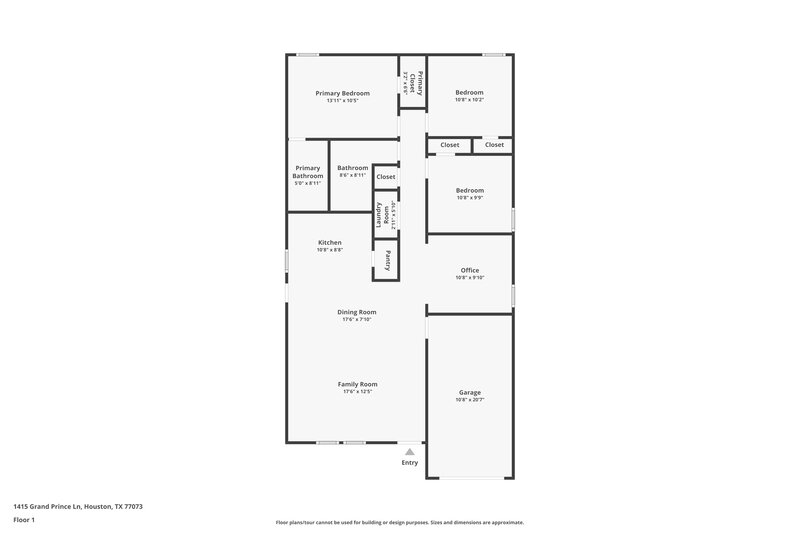 1,650/Mo, 1415 Grand Prince Ln Houston, TX 77073 Floor Plan View