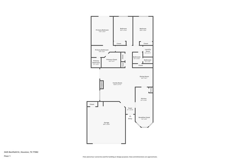 1,625/Mo, 3425 Benfield Dr Houston, TX 77082 Floor Plan View