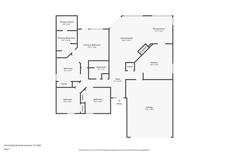 2,070/Mo, 16119 Salida de Sol Dr Houston, TX 77083 Floor Plan View