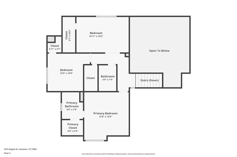 1,715/Mo, 7615 Alegria Dr Houston, TX 77083 Floor Plan View 2