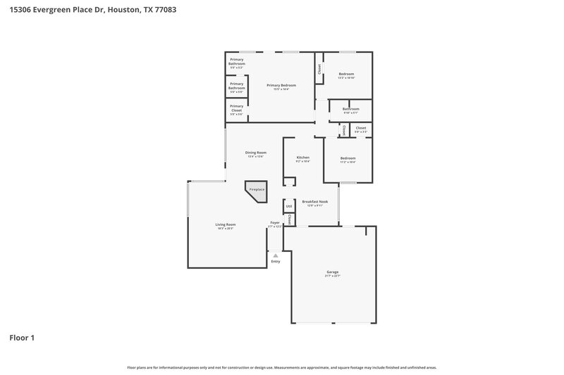 1,760/Mo, 15306 Evergreen Place Dr Houston, TX 77083 Floor Plan View
