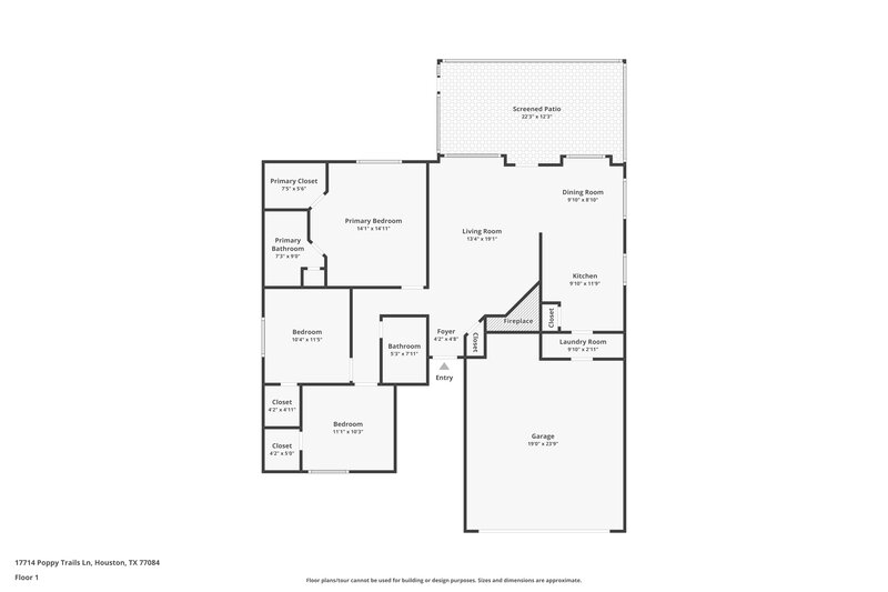 1,645/Mo, 17714 Poppy Trails Ln Houston, TX 77084 Floor Plan View