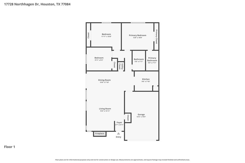 1,655/Mo, 17728 Northhagen Dr Houston, TX 77084 Floor Plan View
