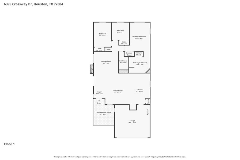 1,650/Mo, 6395 Crossway Dr Houston, TX 77084 Floor Plan View