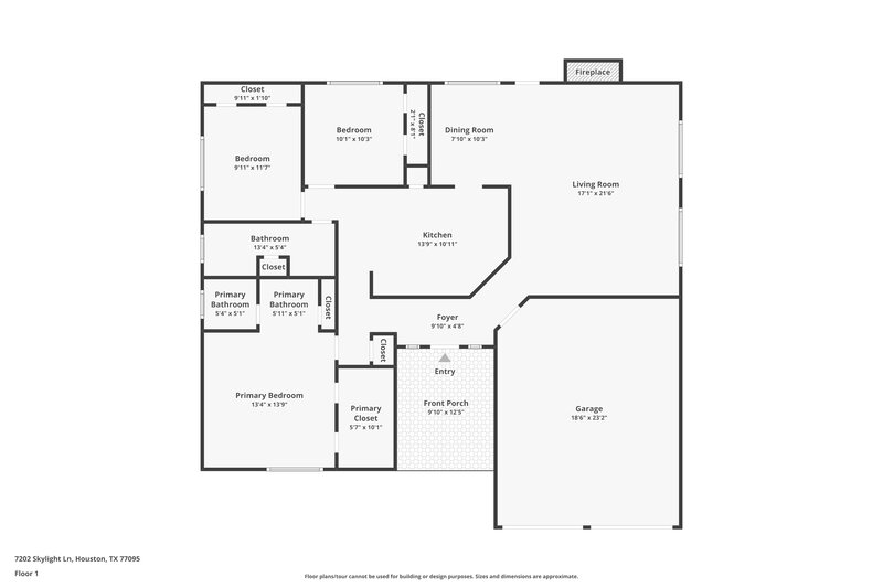 1,695/Mo, 7202 Skylight Ln Houston, TX 77095 Floor Plan View