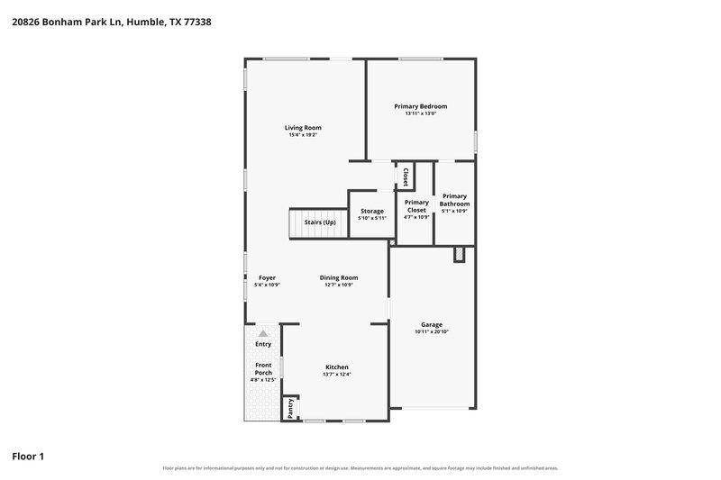 1,780/Mo, 20826 Bonham Park Ln Humble, TX 77338 Floor Plan View