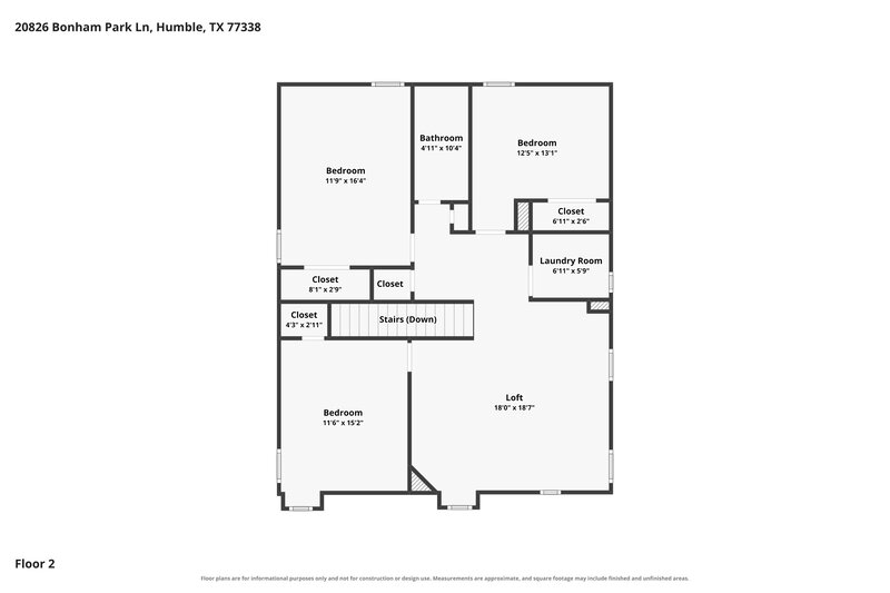 1,780/Mo, 20826 Bonham Park Ln Humble, TX 77338 Floor Plan View 2