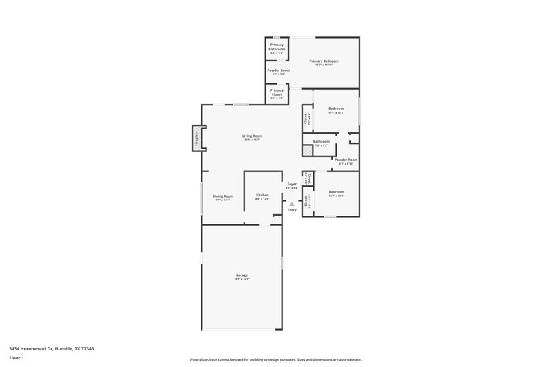 1,660/Mo, 5434 Heronwood Dr Humble, TX 77346 Floor Plan View