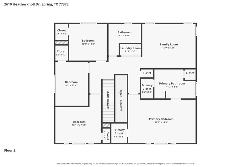 1,900/Mo, 2610 Heatherknoll Dr Spring, TX 77373 Floor Plan View