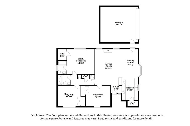 1,575/Mo, 4714 Glendower Dr Spring, TX 77373 Floor Plan View