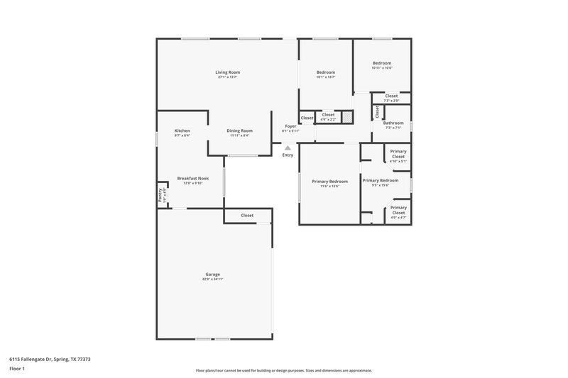 1,660/Mo, 6115 Fallengate Dr Spring, TX 77373 Floor Plan View