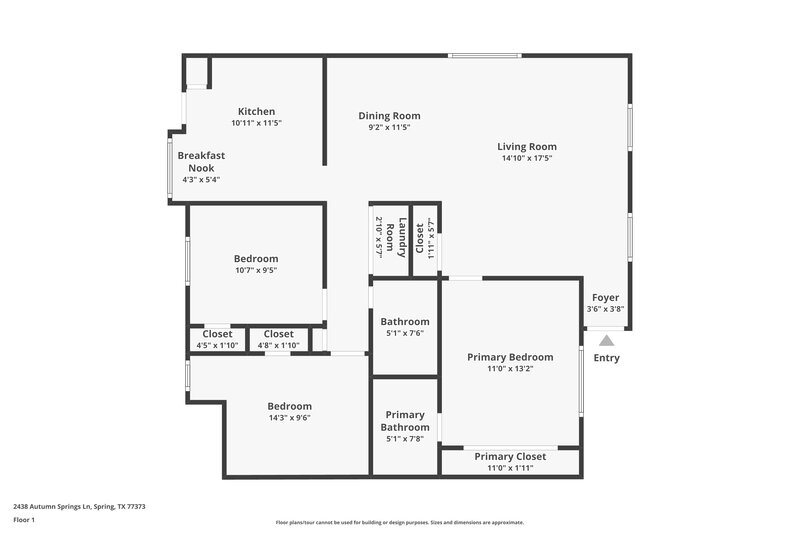 1,465/Mo, 2438 Autumn Springs Ln Spring, TX 77373 Floor Plan View