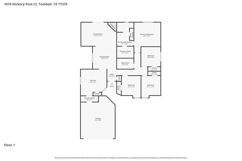 1,895/Mo, 1010 Hickory Post Ct Tomball, TX 77375 Floorplan View