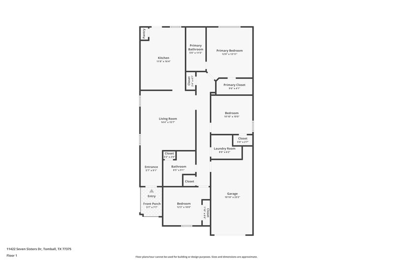1,515/Mo, 11422 Seven Sisters Dr Tomball, TX 77375 Floor Plan View