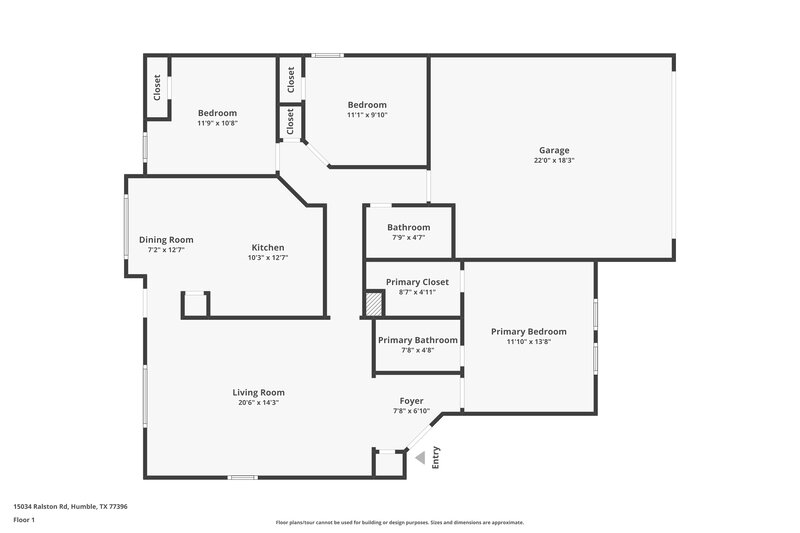 1,655/Mo, 15034 Ralston Rd Humble, TX 77396 Floorplan View