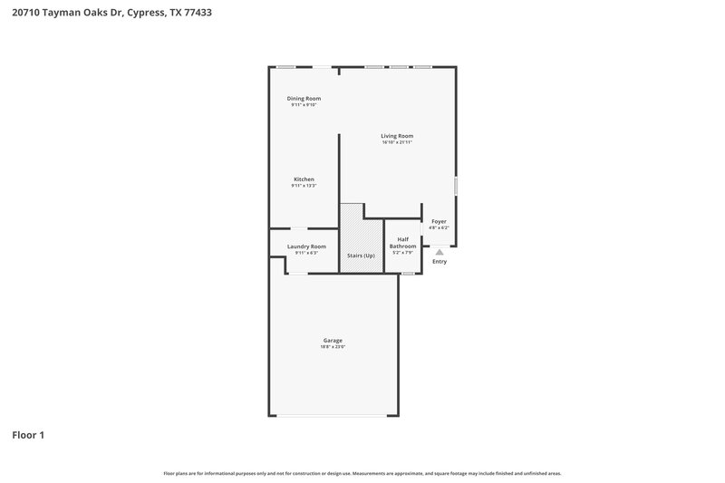 1,840/Mo, 20710 Tayman Oaks Dr Cypress, TX 77433 Floor Plan View