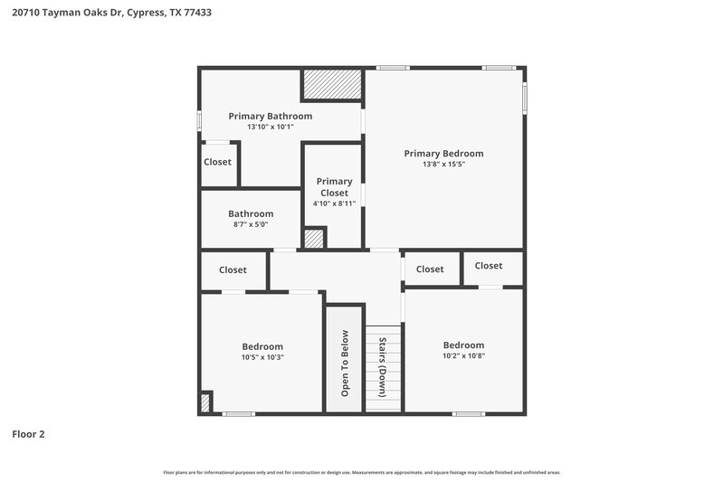 1,840/Mo, 20710 Tayman Oaks Dr Cypress, TX 77433 Floor Plan View 2
