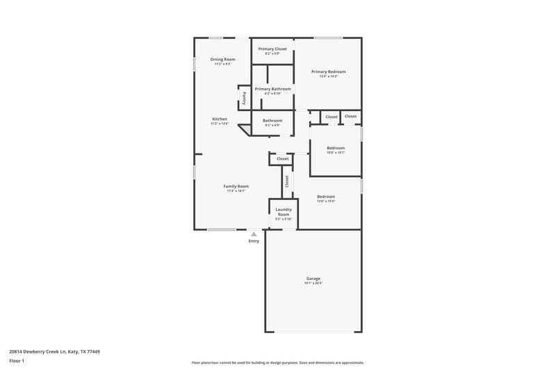 1,880/Mo, 20814 Dewberry Creek Ln Katy, TX 77449 Floor Plan View