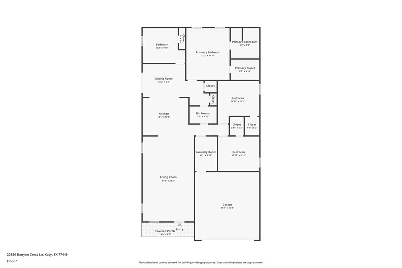 1,800/Mo, 20830 Banyan Crest Ln Katy, TX 77449 Floor Plan View