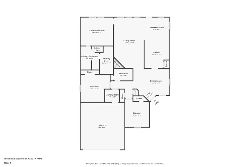 1,730/Mo, 19831 Billineys Park Dr Katy, TX 77449 Floor Plan View